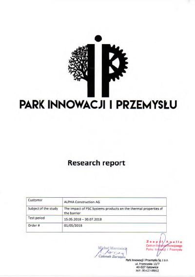 PIiP - Vliv produktů PSC a jejich tepelné vlastnosti